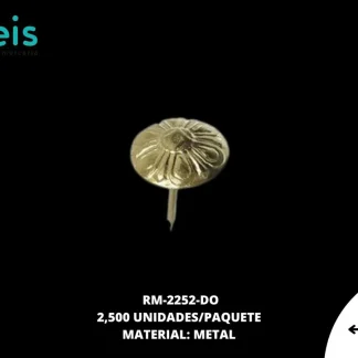 REMACHES METAL TAPICERIA RM-2252-DO 15mmX13mm 2,500 PZ/PQT DORADO