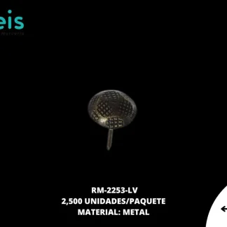 REMACHES METAL TAPICERIA RM-2253-LV 15mmX12mm 2,500 PZ/PQT LATON VIEJO