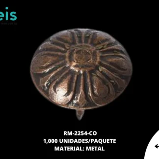 REMACHES METAL TAPICERIA RM-2254-CO 16mmX15mm 1 MILL/PQT COBRE