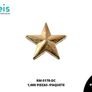 REMACHES METAL ESTRELLA RM-5178-DC 18mm 1,000 PZ/PQT DORADO