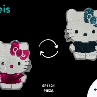 PARCHES LENTEJUELA HELLO KITTY SP1121 18cmX23cm ROSA/AZUL