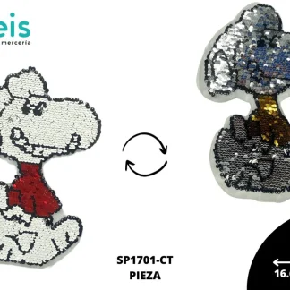 PARCHES LENTEJUELA REVERSIBLE SNOOPY SONRIENTE SP1701-CT