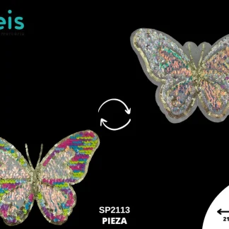PARCHES LENTEJUELA MULTICOLOR MARIPOSA SP2113 21.5cmX15cm MULTICOLOR