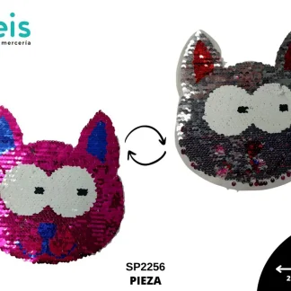 PARCHES LENTEJUELA REVERSIBLE GATO FELIZ SP2256 21cmX22cm