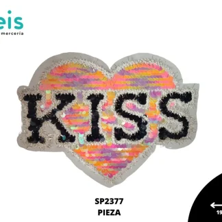 PARCHES LENTEJUELA KISS CORAZON SP2377 MULTICOLOR