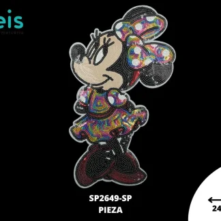 PARCHES LENTEJUELA MINNIE VESTIDO DE COLORES SP2649-SP