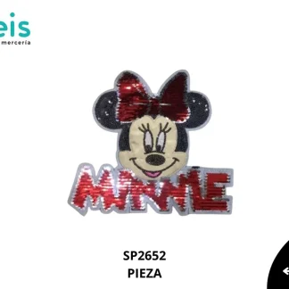 PARCHES LENTEJUELA MINNIE CARA Y NOMBRE SP2652