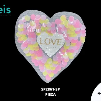 PARCHES LENTEJUELA CORAZON LOVE SP2861-SP MULTICOLOR
