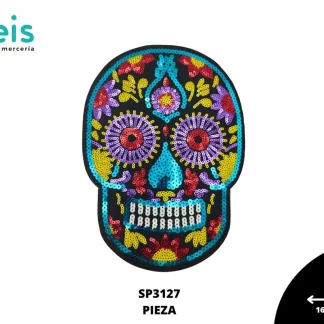 PARCHES LENTEJUELA CALAVERA MANDALA SP3127 MULTICOLOR