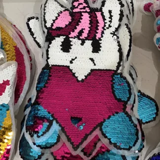 PARCHES LENTEJUELA UNICORNIO CON CORAZON SP3164-CT