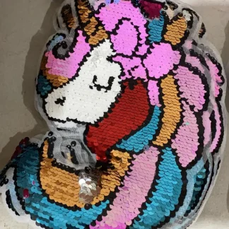 PARCHES LENTEJUELA UNICORNIO CON CABELLO SP3167-CT