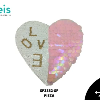 PARCHES LENTEJUELA CORAZON LOVE SP3352-SP