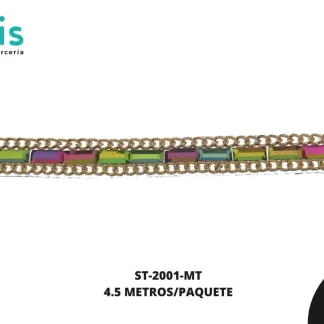 STRASS PIEDRA CADENA DO 8MM REF: SC601 MULTICOLOR (3X7MM) 4.5M/PQ