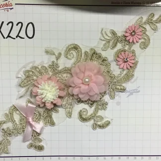 APLICACIONES EN PAR DECORADOS FLORAL SX220 DORADO