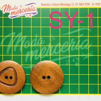 BOTON MADERA SY-1 3.5CM CAFE