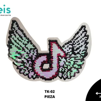 PARCHES LENTEJUELA REVERSIBLE TIKTOK CON ALAS TK-02