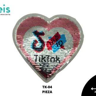 PARCHES LENTEJUELA TIKTOK CORAZON TK-04