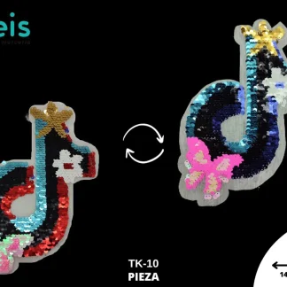 PARCHES LENTEJUELA REVERSIBLE TIKTOK ESTRELLA MARIPOSA Y FLOR TK-10