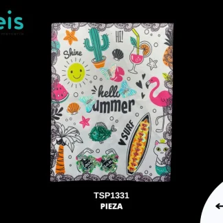 PARCHES RELIEVE Y ESTAMPADO HELLO SUMMER VARIOS ESTAMPADOS TSP1331 20cmX26cm