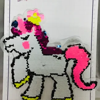 PARCHES LENTEJUELA UNICORNIO CON CORONA UNI4
