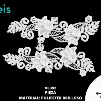 APLICACIONES EN PAR 3D SEDA DE LECHE VC392 8cmX25cm BLANCO