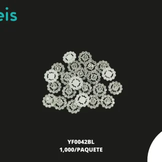 REMACHES PLASTICO FLOR 12 PERLAS YF0042BL 14mm 1,000 PZ/PQT BLANCO