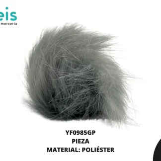 POMPON GRIS PERLA PELUDO 6CM PIEZA
