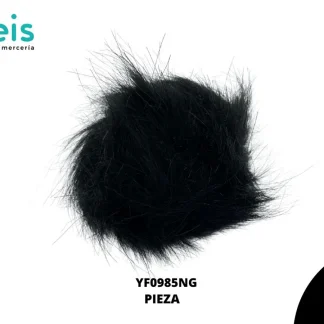 POMPON NEGRO PELUDO 6CM PIEZA