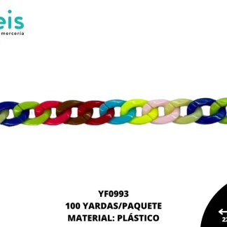 CADENA PLASTICA MULTICOLOR YF0993 MATE 69 ESLABONES/YARDA