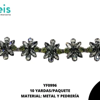 CADENA CON PIEDRA FINA REF: YF0996 5 YARDAS/ROLLO
