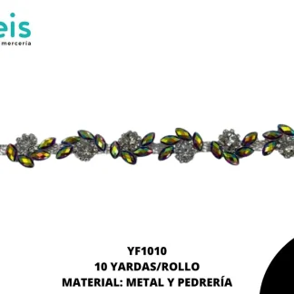CADENA CON PIEDRA FINA REF: YF1010 10 YARDAS/ROLLO