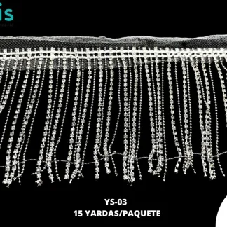 TIRA DE FLECOS CADENA PLATA REF: YS-03 10 CM CON 15 YARDAS