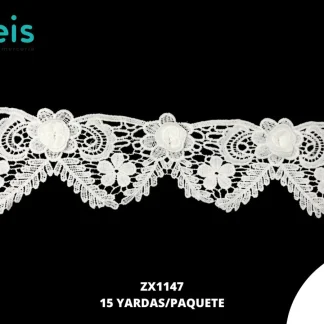 GUIPIUR SEDA DE LECHE 3D ZX1147 BLANCO 10 CM 15 YARDAS/PAQUETE