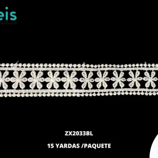 GUIPIUR SEDA DE LECHE PLANO ZX2033BL BLANCO 2.5 CM 15 YARDAS/PAQUETE