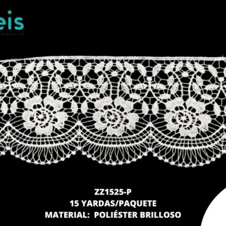 GUIPIUR POLIESTER BRILLOSO PLANO ZZ1525-P BLANCO 11 CM 15 YARDAS/PAQUETE