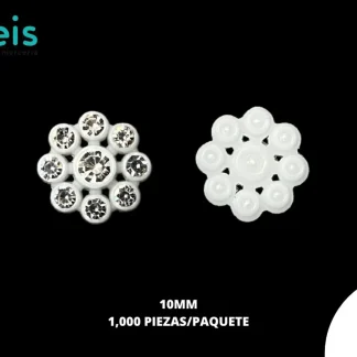 REMACHES PLASTICO FLOR 10MM 10mm 1,000 PZ/PQT BLANCO