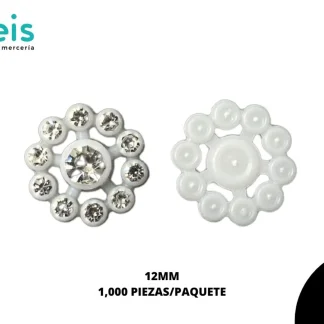 REMACHES PLASTICO FLOR 12MM 12mm 1,000 PZ/PQT BLANCO