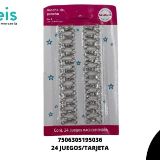 BROCHE DE GANCHO SELANUSA #3 CON 24 JGS 148-NIQUEL