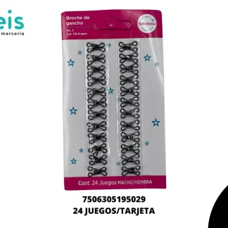 BROCHE DE GANCHO SELANUSA #2 CON 24 JGS 116-NEGRO
