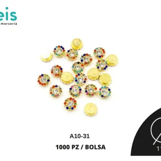 REMACHES PLASTICO FLOR A10-31 11mm 1,000 PZ/PQT MULTICOLOR