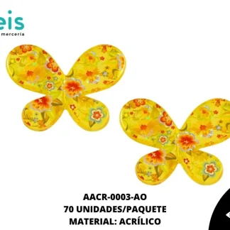 ACRILICO ESTAMPADO ADORNO MARIPOSA 003 REF: 3342 AMARILLO 70 U/PQT (.5 KG)