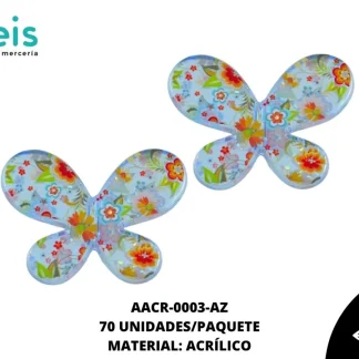ACRILICO ESTAMPADO ADORNO MARIPOSA 003 REF: 3342 AZUL 70 U/PQT (.5 KG)