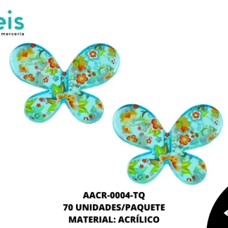 ACRILICO ESTAMPADO ADORNO MARIPOSA 003 REF: 3342 TURQUESA 70 U/PQT (.5 KG)