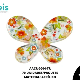 ACRILICO ESTAMPADO ADORNO MARIPOSA 003 REF: 3342 TRANSPARENTEARENTE 70 U/PQT (.5 KG)