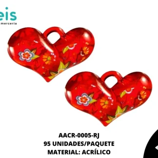 ACRILICO ESTAMPADO CORAZON 003 REF: 4741 ROJO 95 U/PQT (.5 KG)