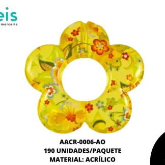 ACRILICO ESTAMPADO FLORES 003 REF: 1075 AMARILLO 190 U/PQT (.5 KG)
