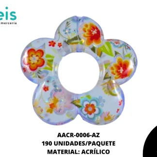 ACRILICO ESTAMPADO FLORES 003 REF: 1075 AZUL 190 U/PQT (.5 KG)