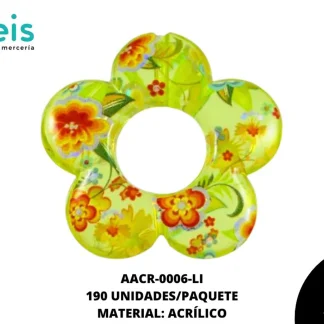 ACRILICO ESTAMPADO FLORES 003 REF: 1075 LIMON 190 U/PQT (.5 KG)