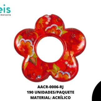 ACRILICO ESTAMPADO FLORES 003 REF: 1075 ROJO 190 U/PQT (.5 KG)