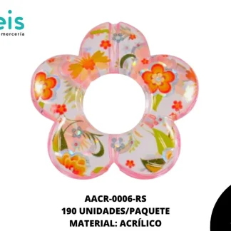 ACRILICO ESTAMPADO FLORES 003 REF: 1075 ROSA 190 U/PQT (.5 KG)